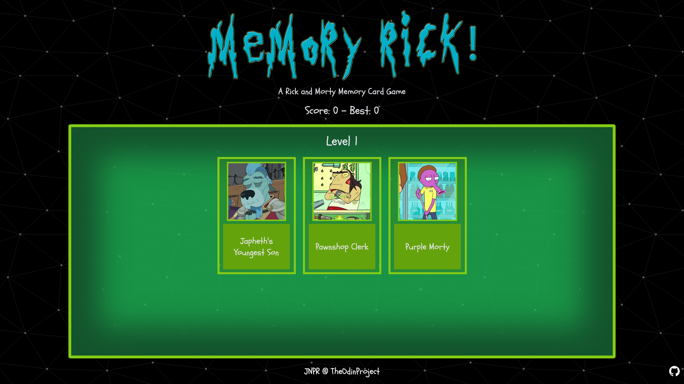 picture of memory card game website